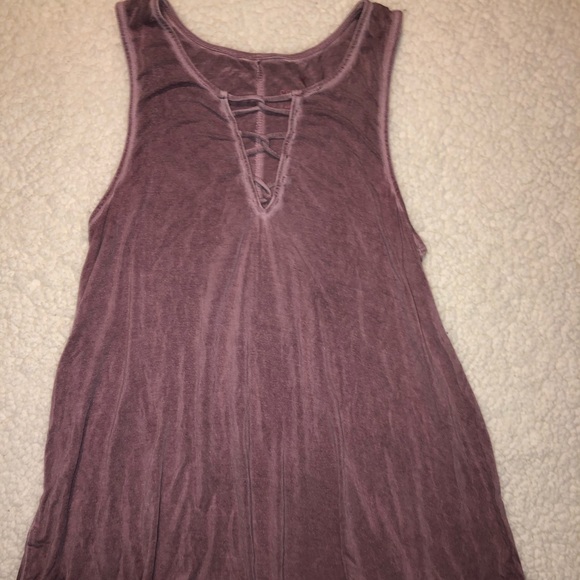 PINK/ MAROON SOFT&SEXY TANK TOP- AMERICAN EAGLE - Picture 1 of 2